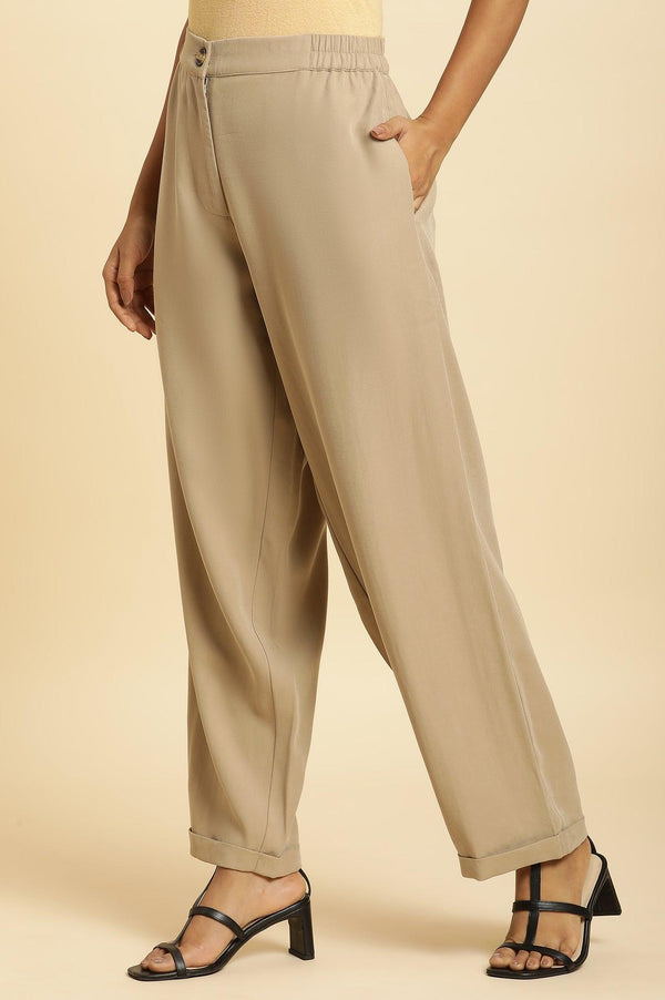 Beige Straight Western Straight Trouser