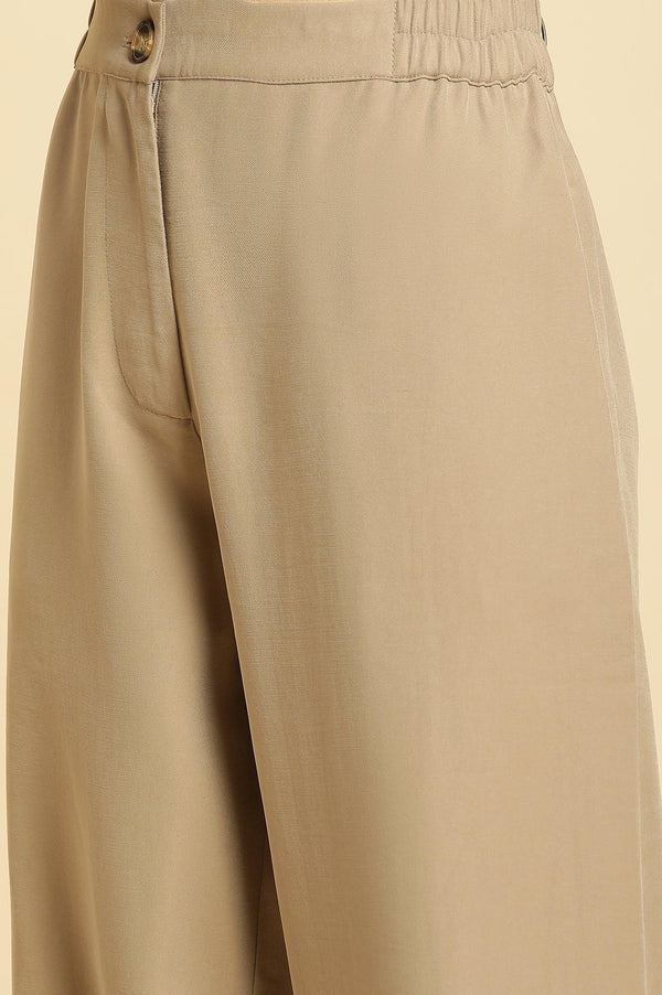 Beige Straight Western Straight Trouser