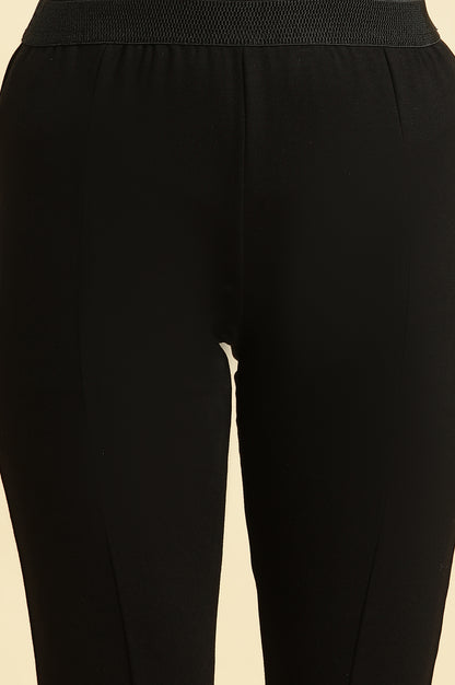 Black Solid Skinny Rayon Legging