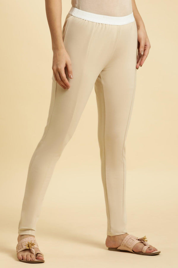 Beige Basic Western Wear Leggings