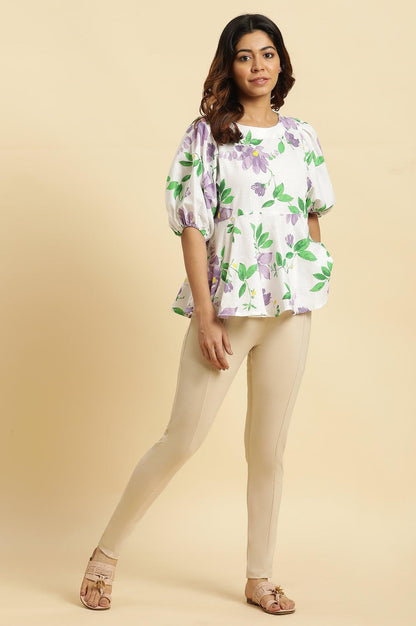 Beige Basic Western Wear Leggings - wforwoman