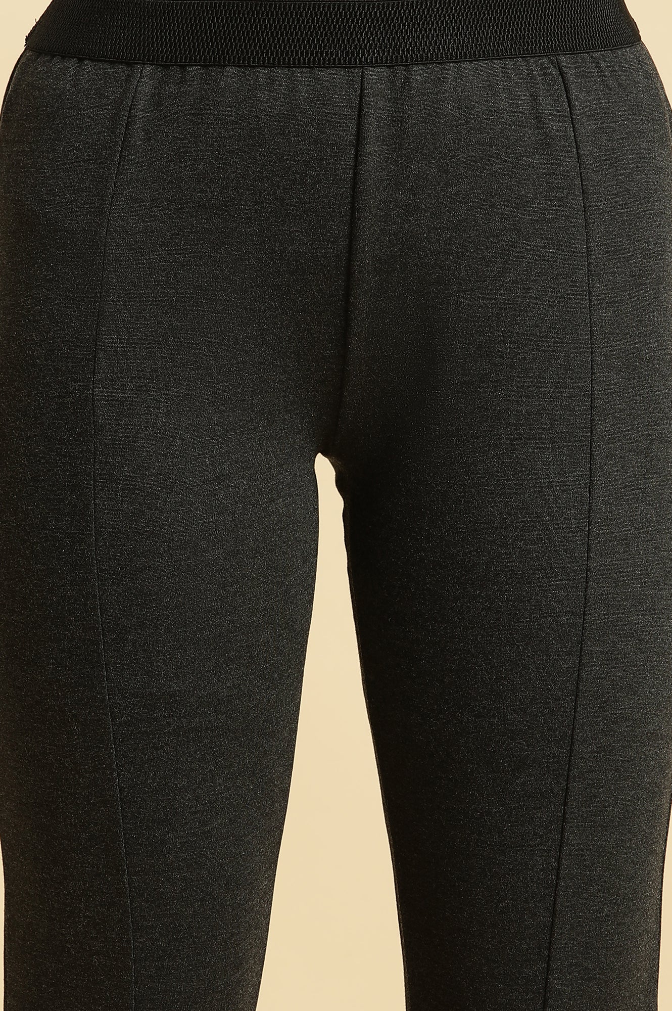 Grey Solid Skinny Rayon Legging