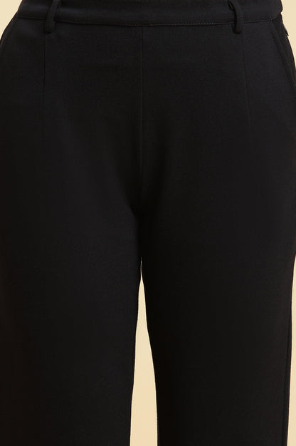 Blue Slim Fit Elasticated Western Pants - wforwoman