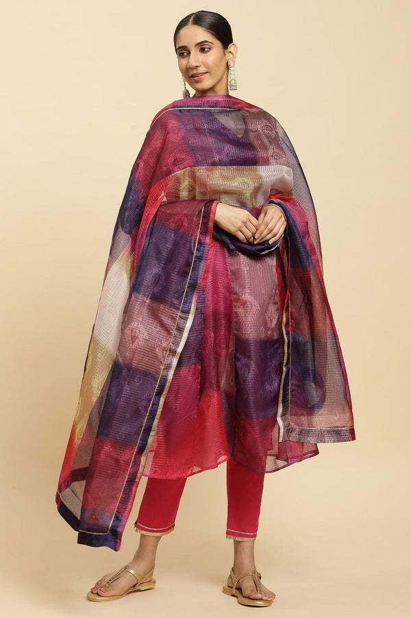 Mutli-Coloured Printed Kota Dupatta
