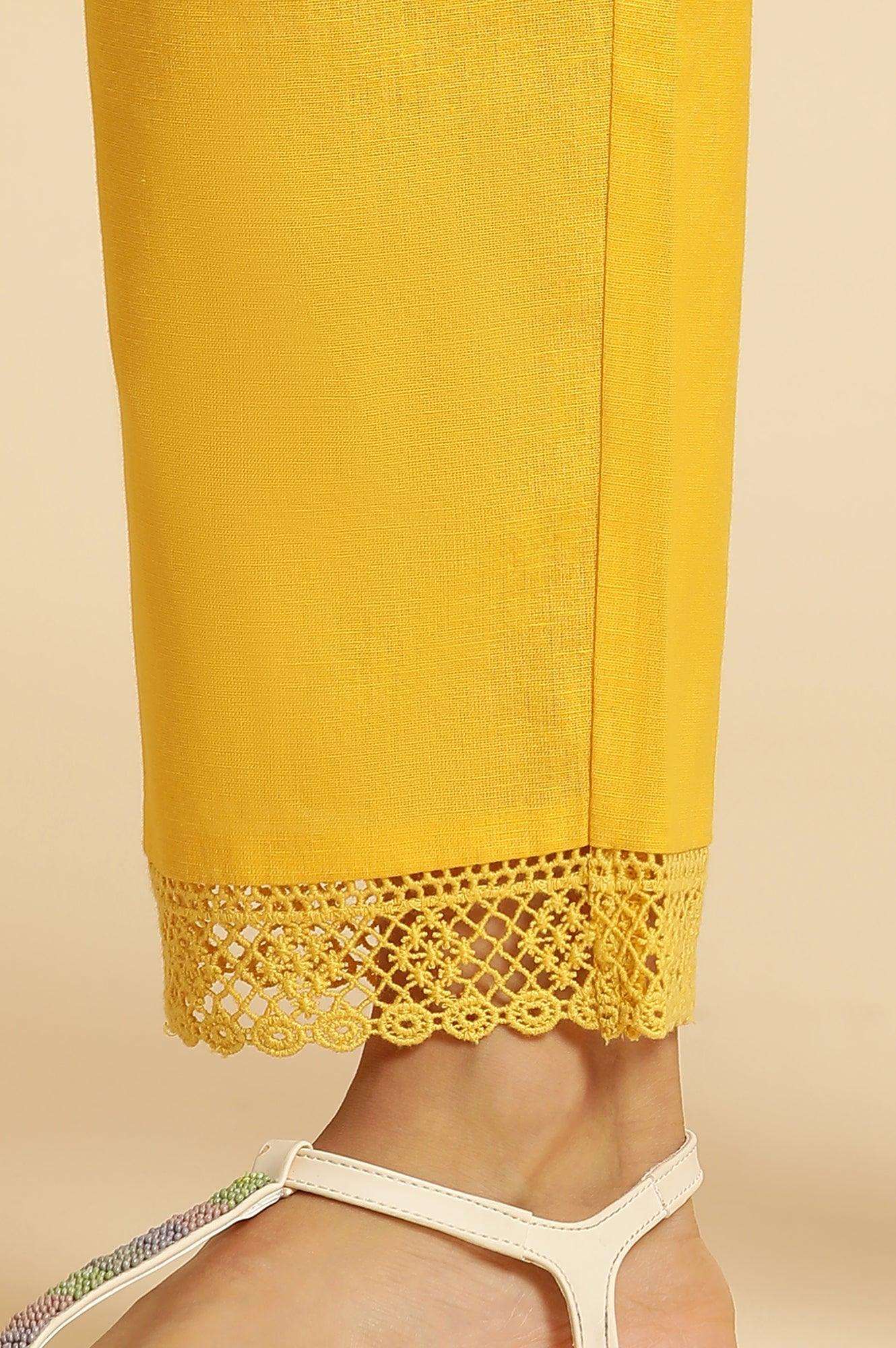 Bright Yellow Floral Printed Kurta &amp; Pants Set - wforwoman