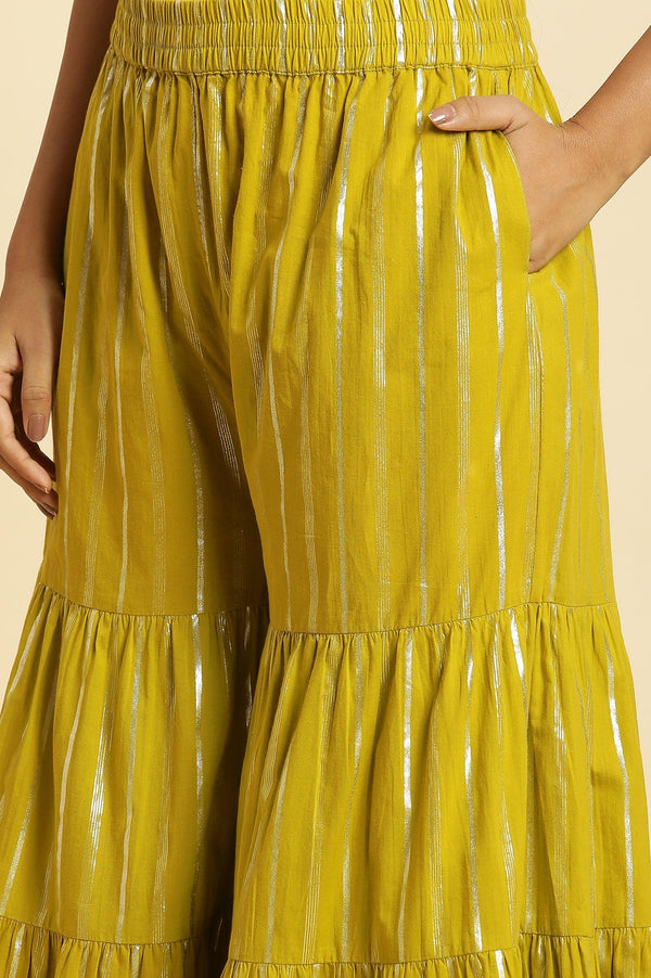 Green Floral Printed Short Kurta, Sharara And Dupatta Set