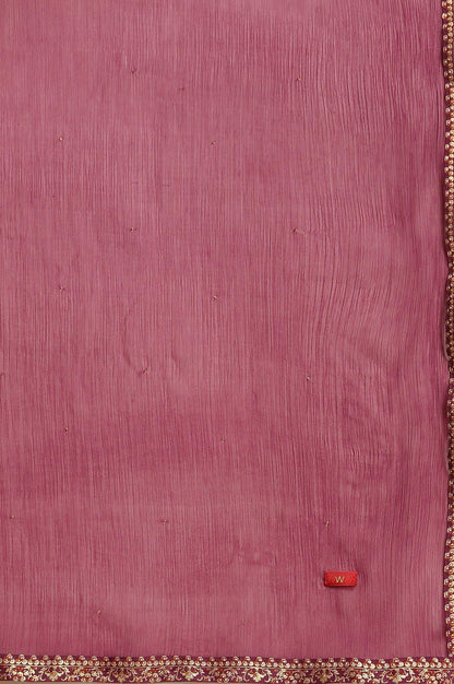 Purple Embellished Kurta, Pants And Dupatta Set - wforwoman