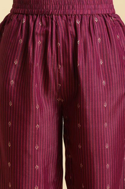 Purple Embellished Kurta, Pants And Dupatta Set - wforwoman