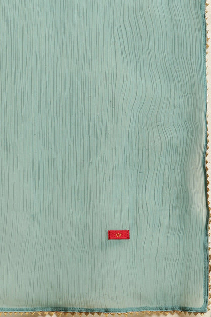 Purple Paisley Printed Gathered Kurta, Pants And Dupatta Set - wforwoman