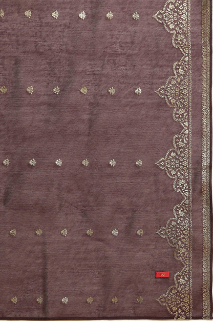 Purple Flared Embroidered Kurta, Pants And Dupatta Set - wforwoman