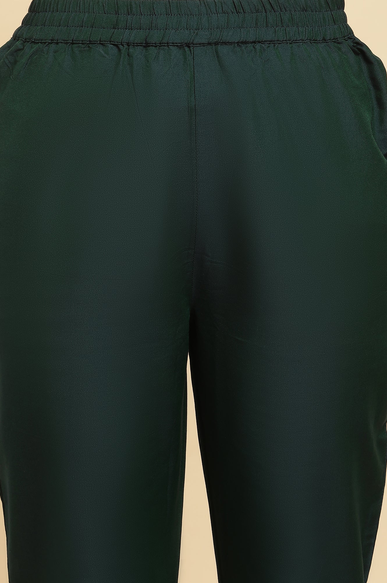 Green Flared Embroidered Kurta, Pants And Dupatta Set