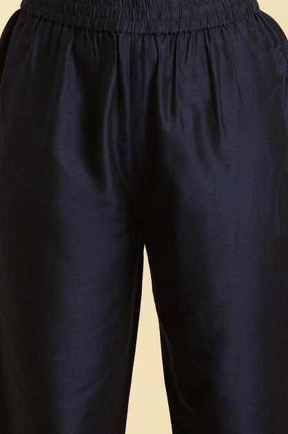 Royal Blue Embroidered Kurta, Pants And Dupatta Set - wforwoman