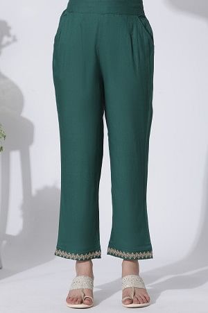 Green Floral Printed Embellished Kurta, Pants With Dupatta Set