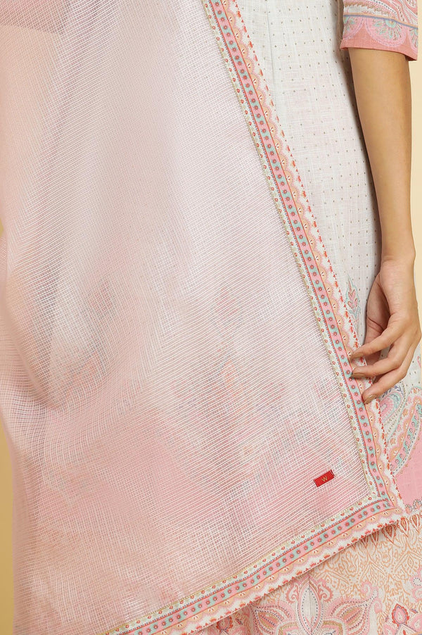 Blue Paisley Printed Anarkali Kurta, Pants & Dupatta Set