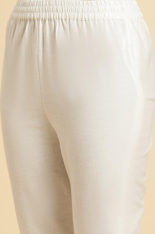 White Panelled Mock Angrakha Kurta, Pants & Dupatta Set