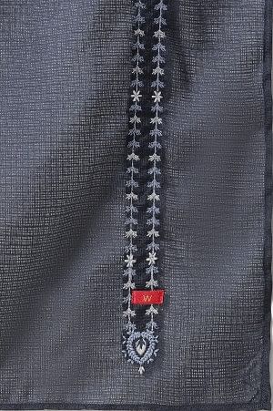 Blue Suzani Motif Printed Kurta, Pants With Dupatta Set