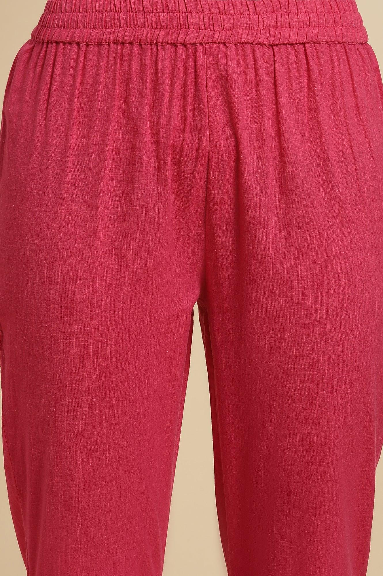 Blue Printed Anarkali Kurta, Pants &amp; Dupatta Set - wforwoman