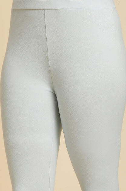 Sky Blue Floral Printed A-Line Kurta, Tights And Dupatta Set - wforwoman