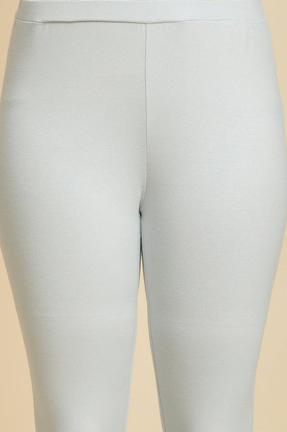 Sky Blue Floral Printed A-Line Kurta, Tights And Dupatta Set - wforwoman