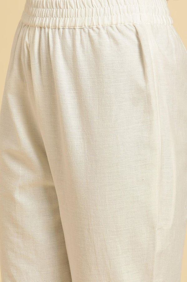 White Floral Printed Kurta and Pants Set