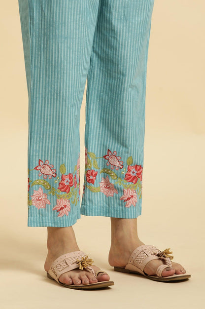 Blue Floral Printed Kurta, Pants And Dupatta Set - wforwoman