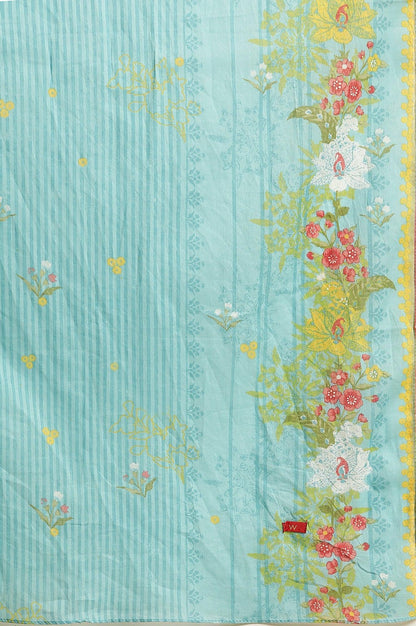 Blue Floral Printed Kurta, Pants And Dupatta Set - wforwoman