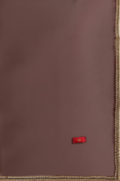 Purple Zari Embellished Short Kurta, Flared Pants And Dupatta Set - wforwoman