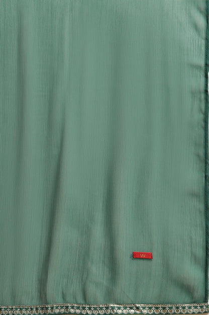 Dark Green Floral Printed Kurta, Pants &amp; Dupatta Set - wforwoman