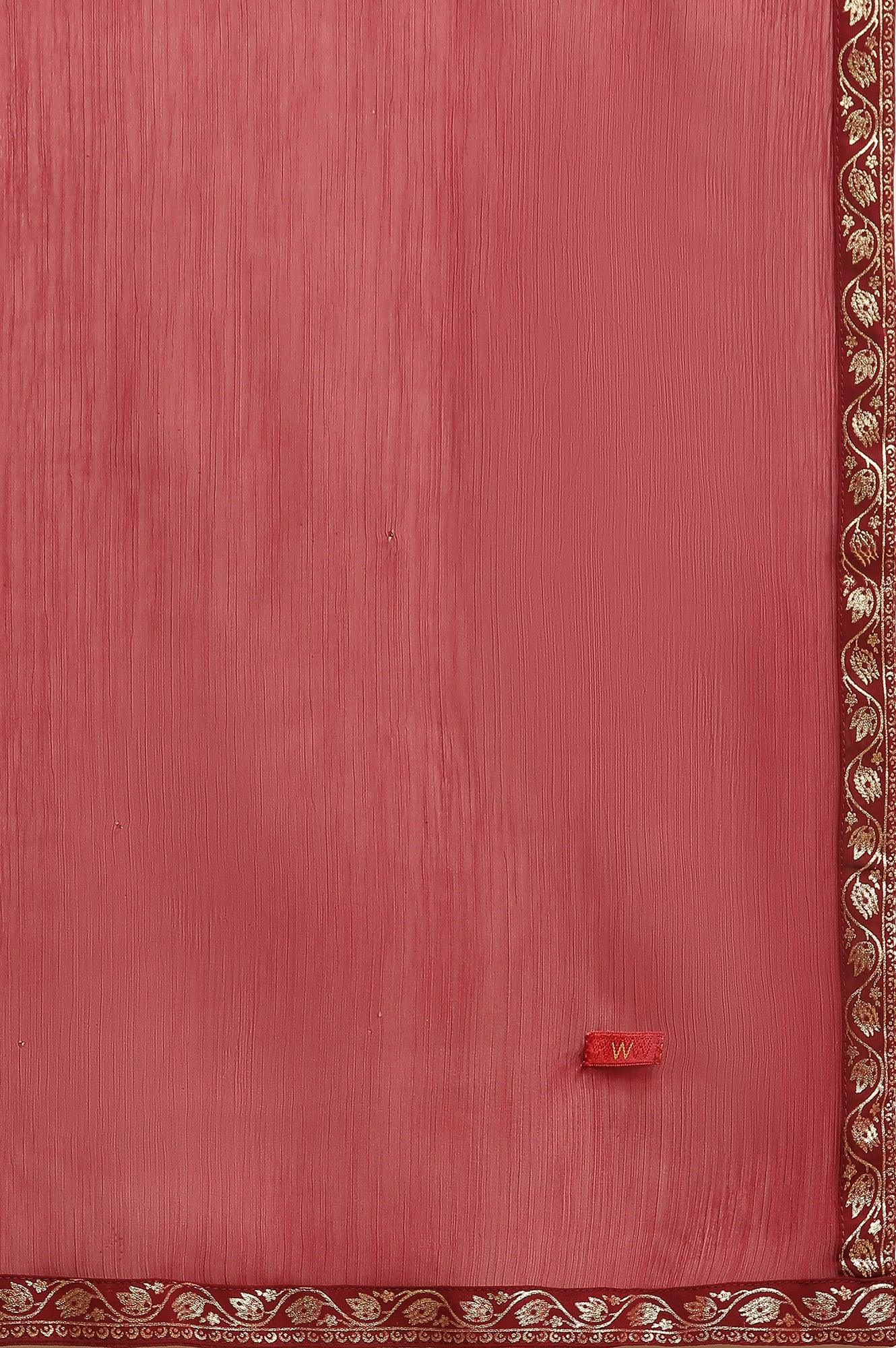 Blue Gathered Embroidered Kurta, Tights And Dupatta Festive Set - wforwoman