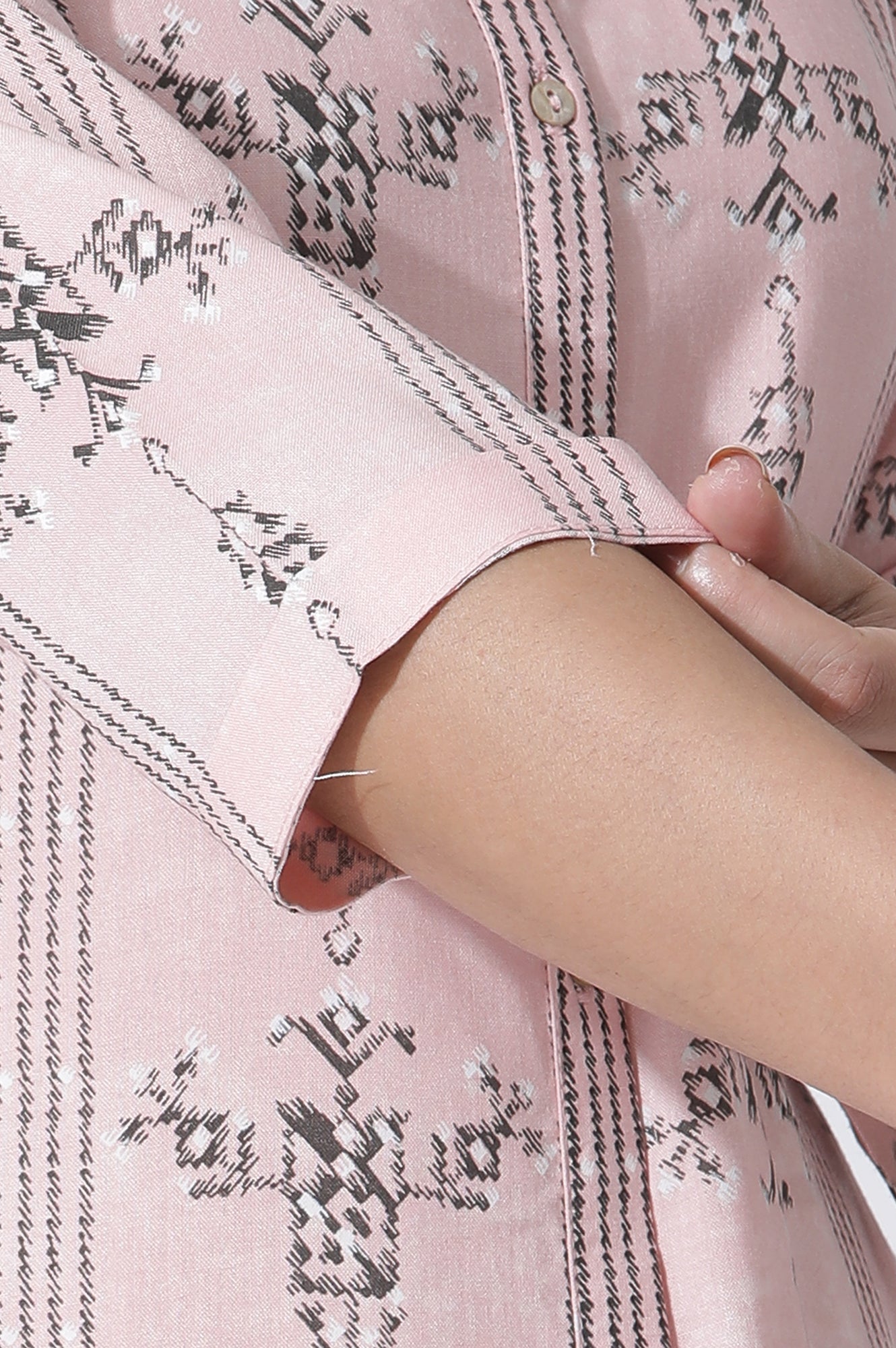 Pink Geometric Printed Straight Shirt Kurta and Pants Set