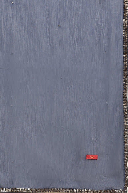 Red Sequined Printed Kurta, Pants And Dupatta Set - wforwoman