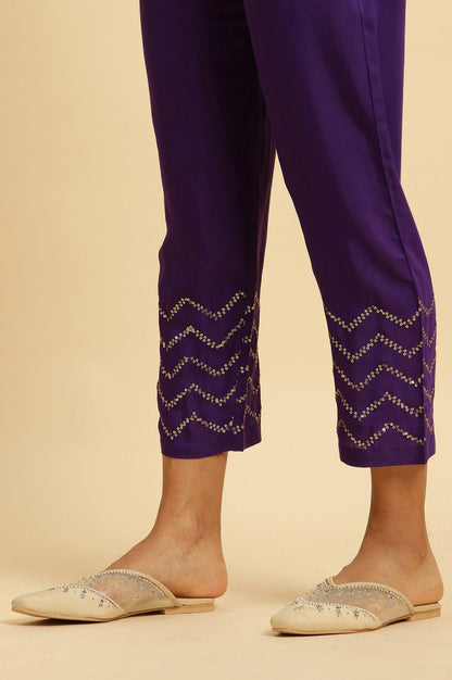 Magenta Pink Ombre A-Line Kurta, Pants And Dupatta Set - wforwoman