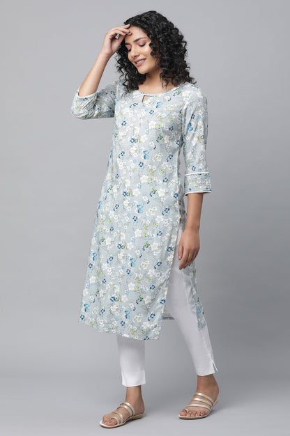 White Solid Straight Fit Cotton Pants With Elasticated Waist