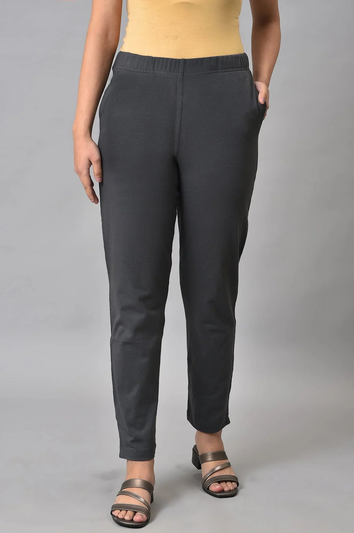 Elleven Women's Grey Cotton Jersey Pants - XS