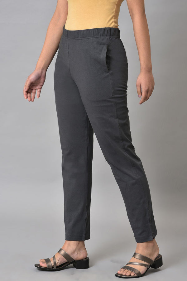 Elleven Women's Grey Cotton Jersey Pants