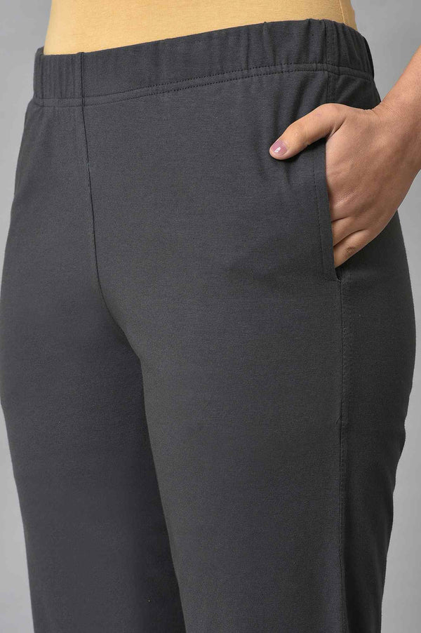 Elleven Women's Grey Cotton Jersey Pants