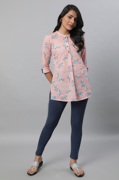 Blue Solid Skinny-fit Knit Tights with Elasticated Waistband