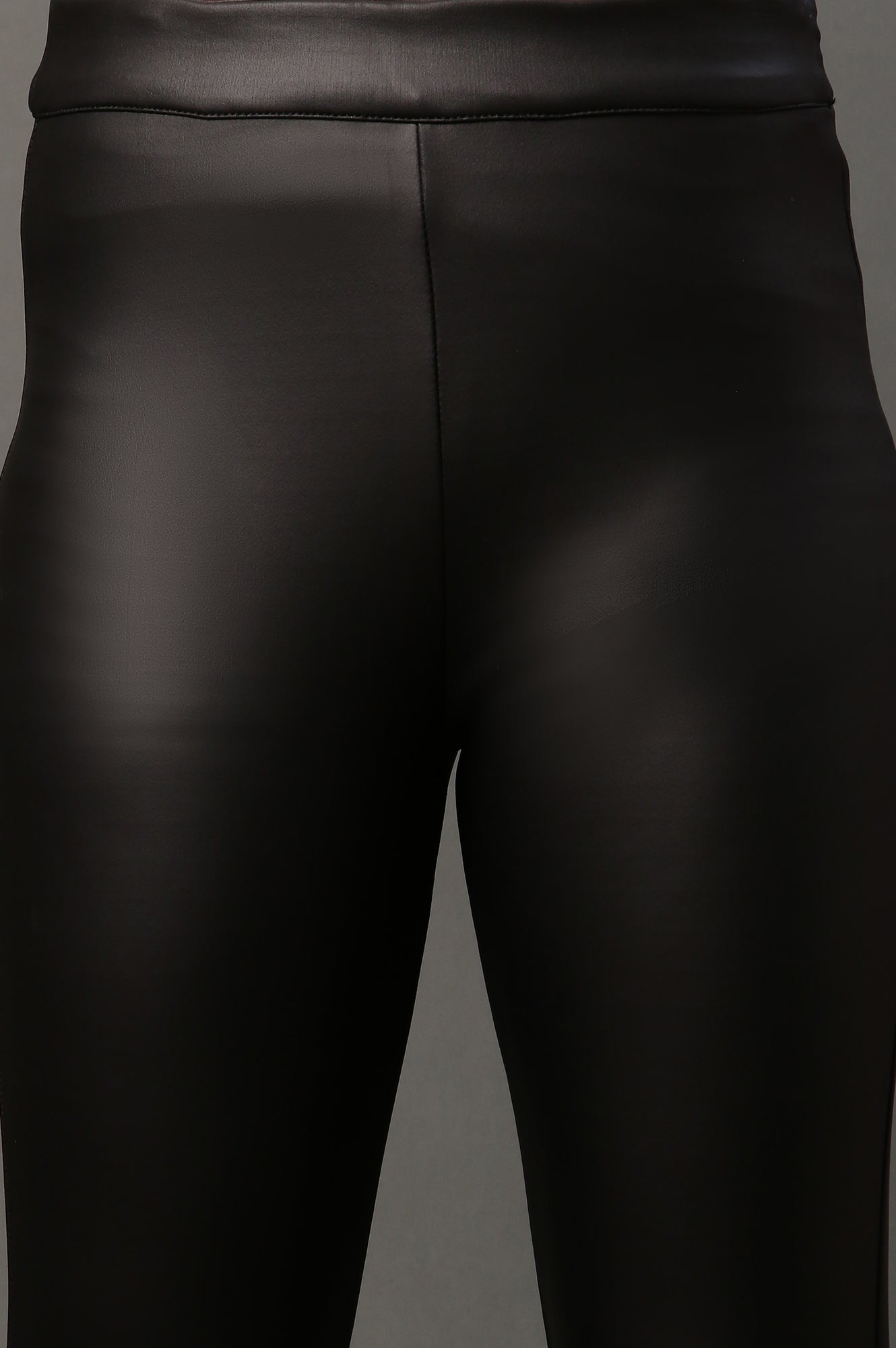Black Solid Slim Fit Pants With Side Zip