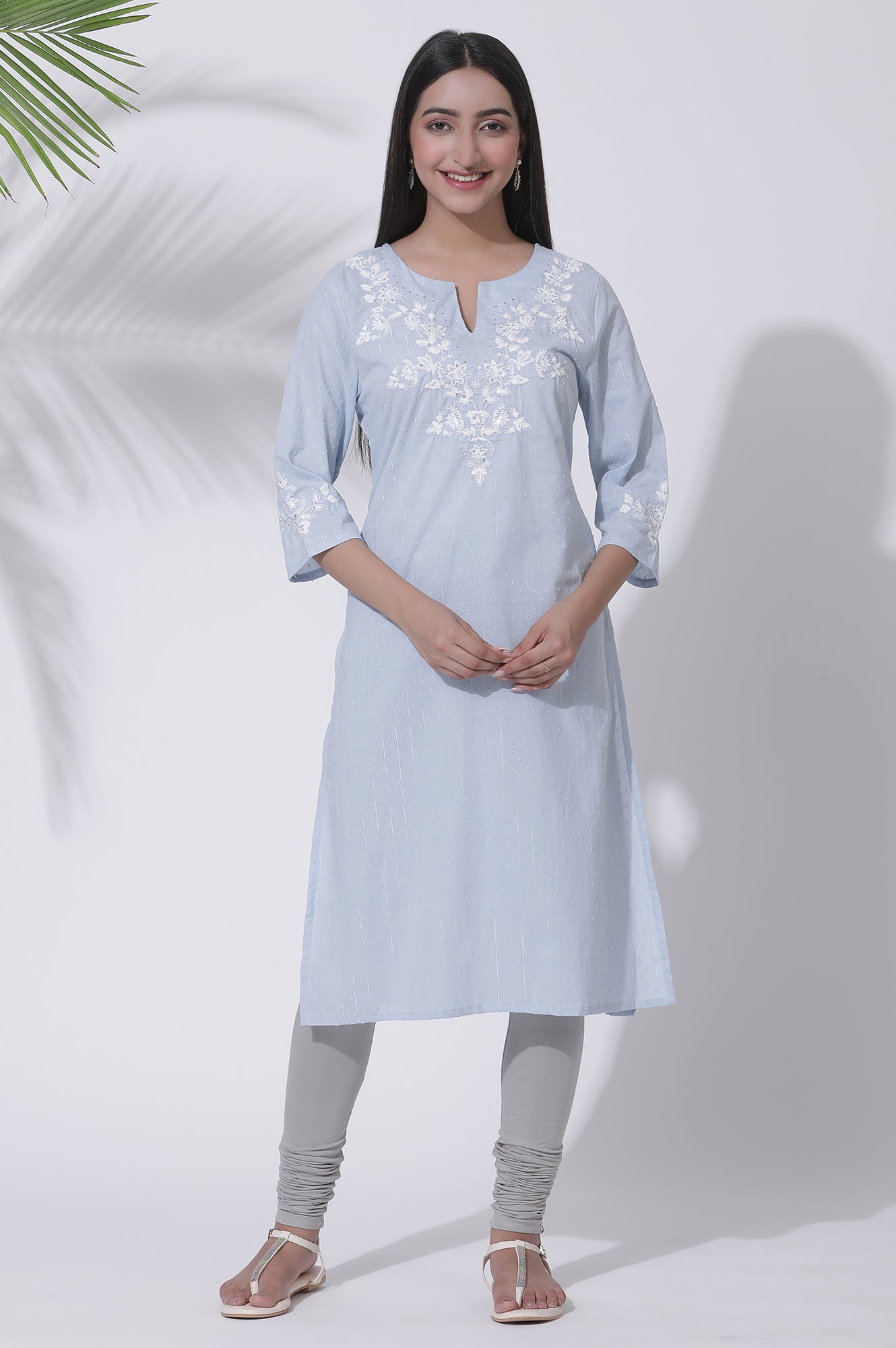 Silver Solid Skinny Jersey Churidar