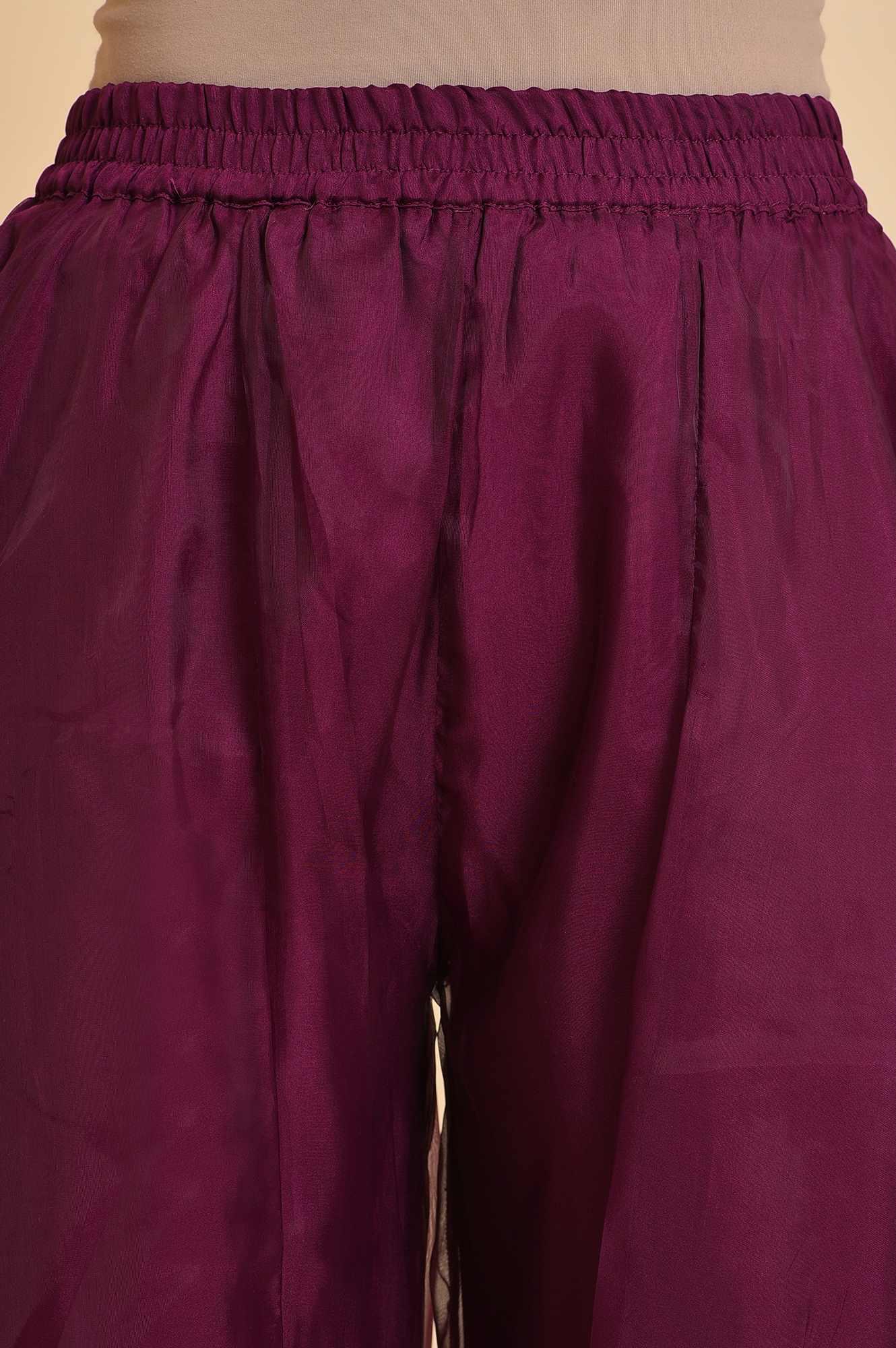 Yellow Embellished Short kurta, Culottes And Dupatta Set - wforwoman