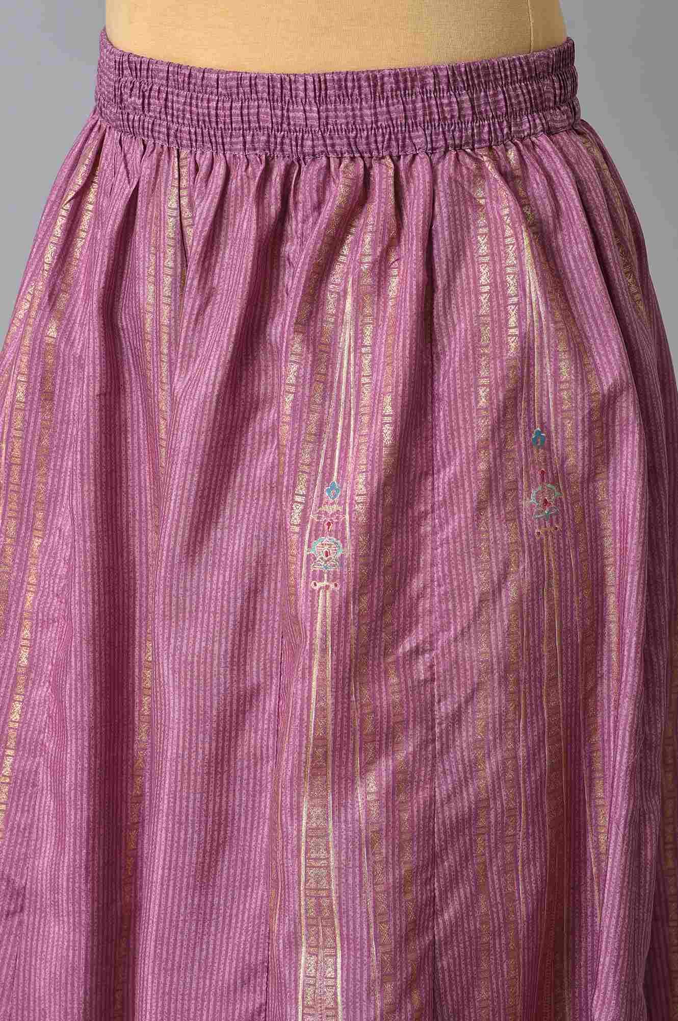 Peach Embroidered kurta With Sharara Set - wforwoman