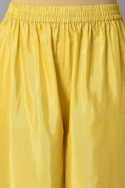 Light Yellow Printed kurta With Parallel Pants And Chiffon Dupatta - wforwoman