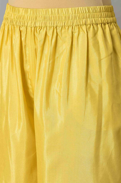 Light Yellow Printed kurta With Parallel Pants And Chiffon Dupatta - wforwoman