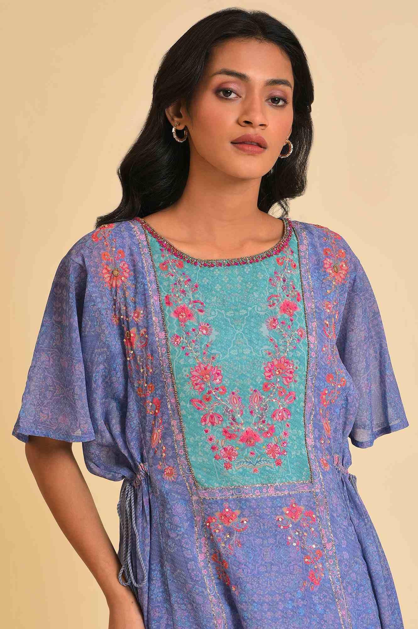 Buy Light Purple A-Line Flowy Dress & Tights Set Online for Woman | WforWoman Buy Light Purple A-Line Flowy Dress & Tights Set Online for Woman | WforWoman