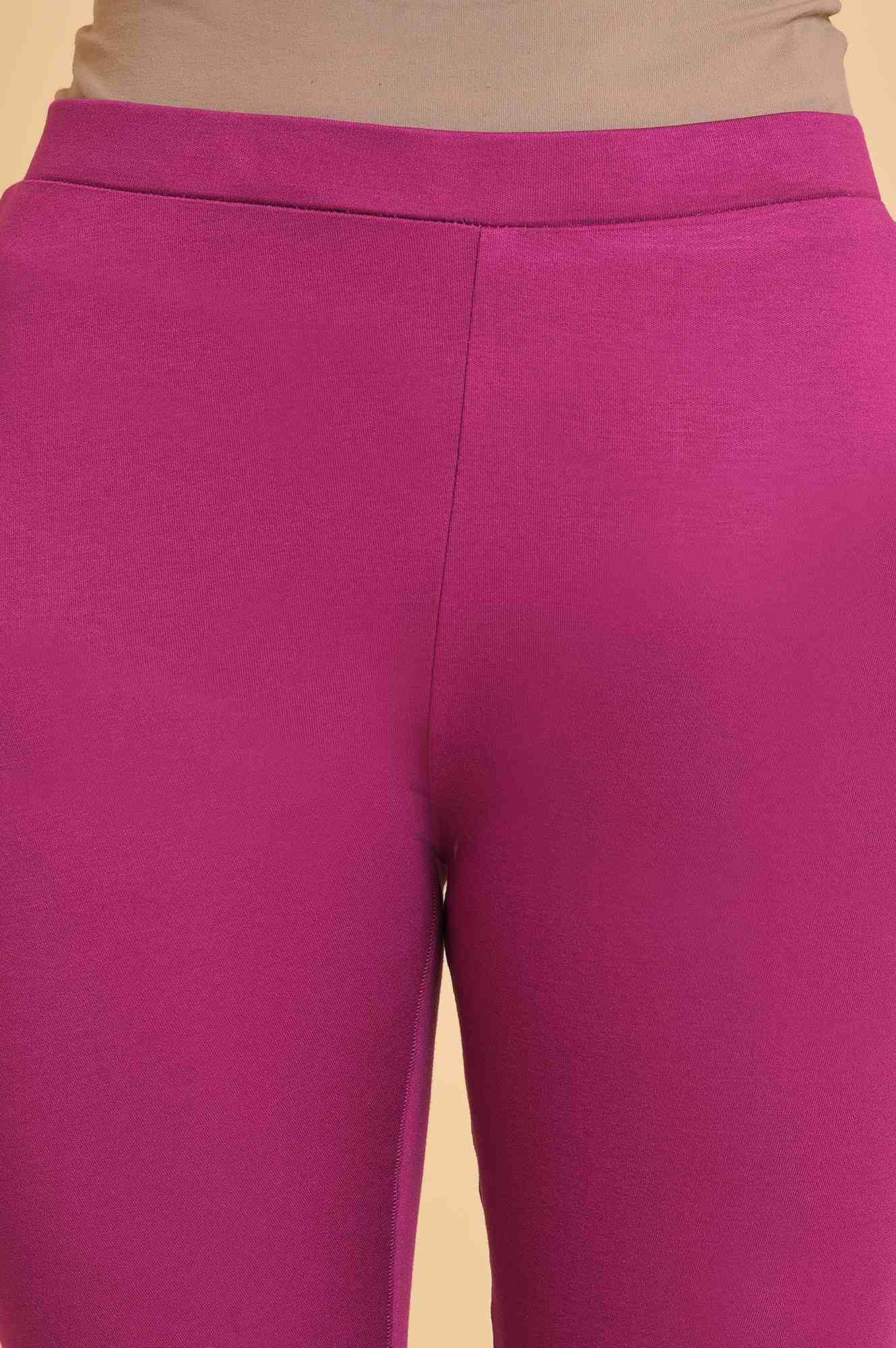 Dark Pink Sequined Anarkali kurta, Tights &amp; Dupatta Set - wforwoman