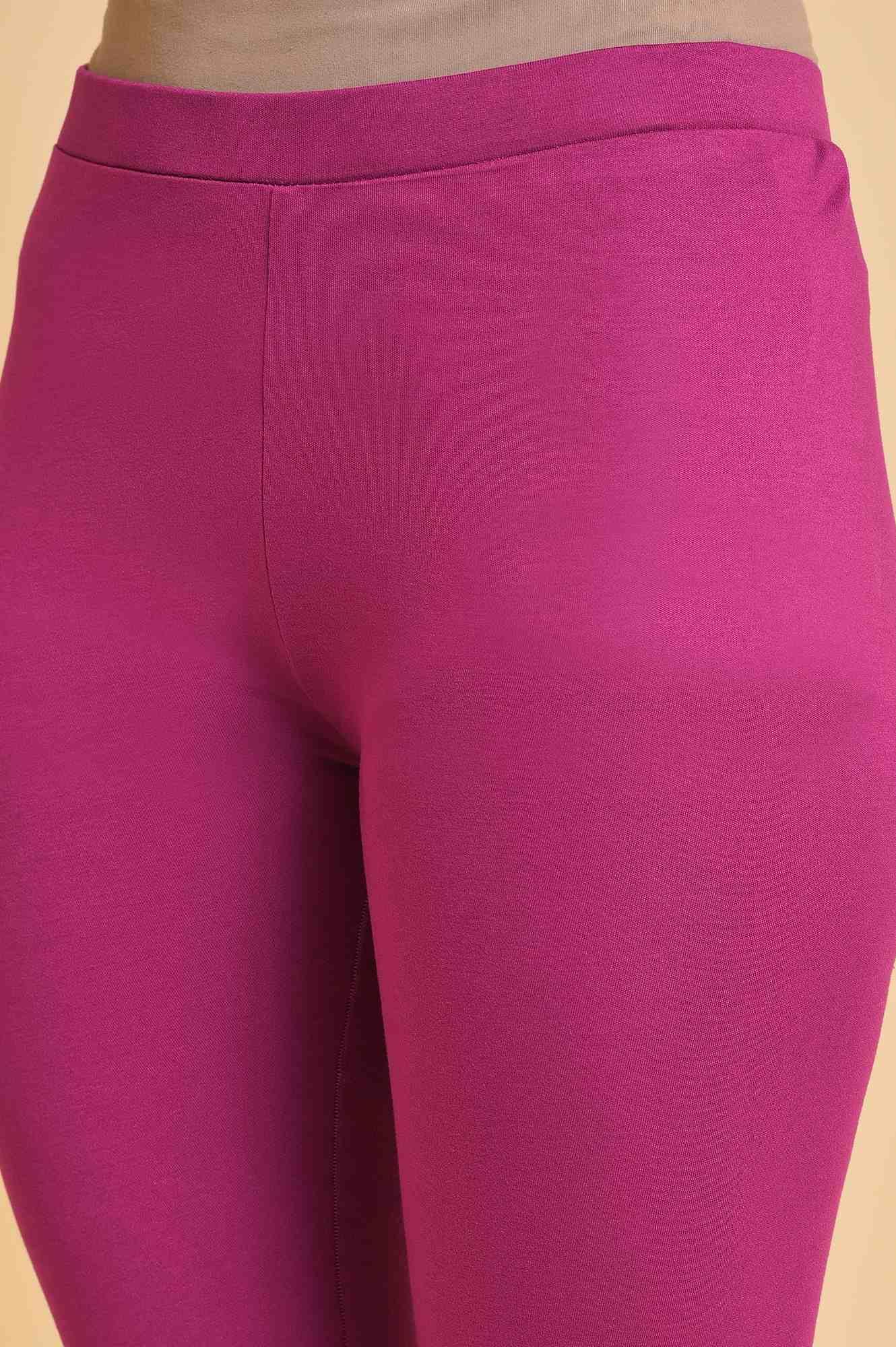 Dark Pink Sequined Anarkali kurta, Tights &amp; Dupatta Set - wforwoman