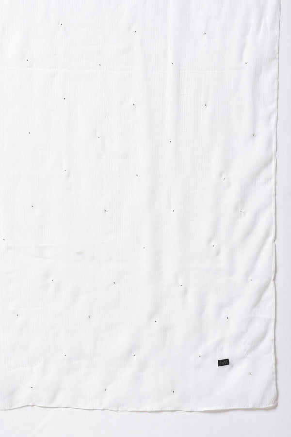 Ecru & Blue Floral Georgette kurta With Parallel Pants And Dupatta