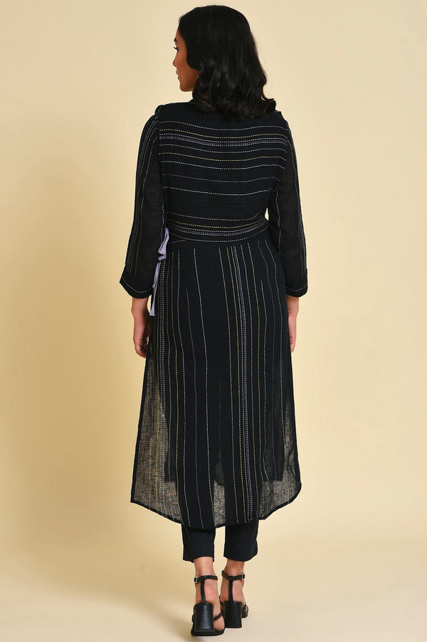 Black Mock Vest Plus Size kurta