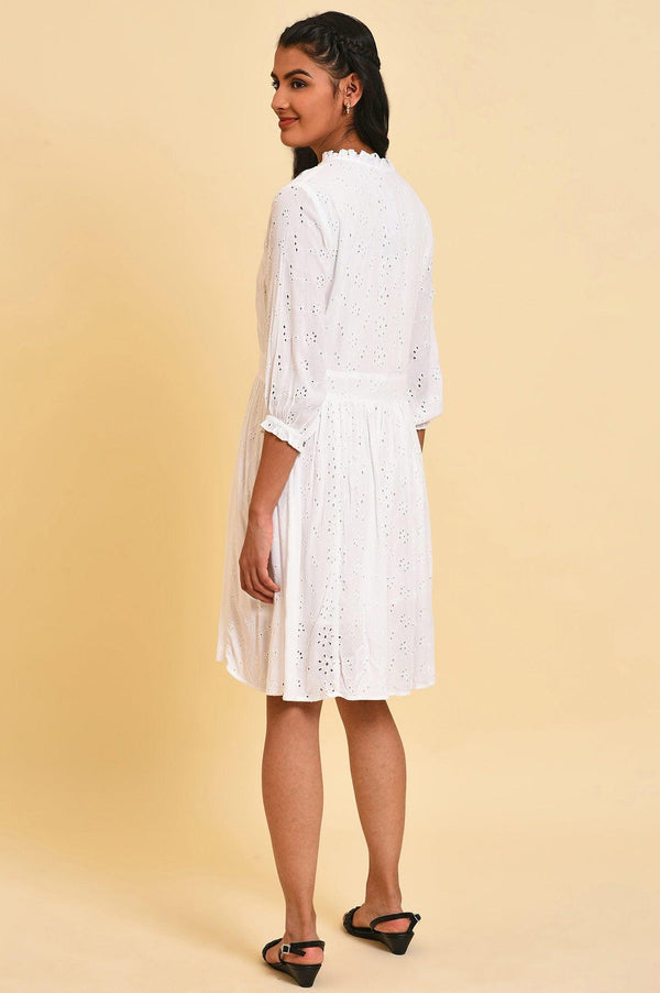 White Schiffli Summer Dress