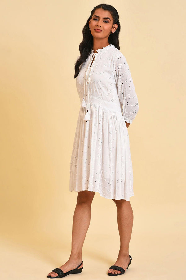 White Schiffli Summer Dress